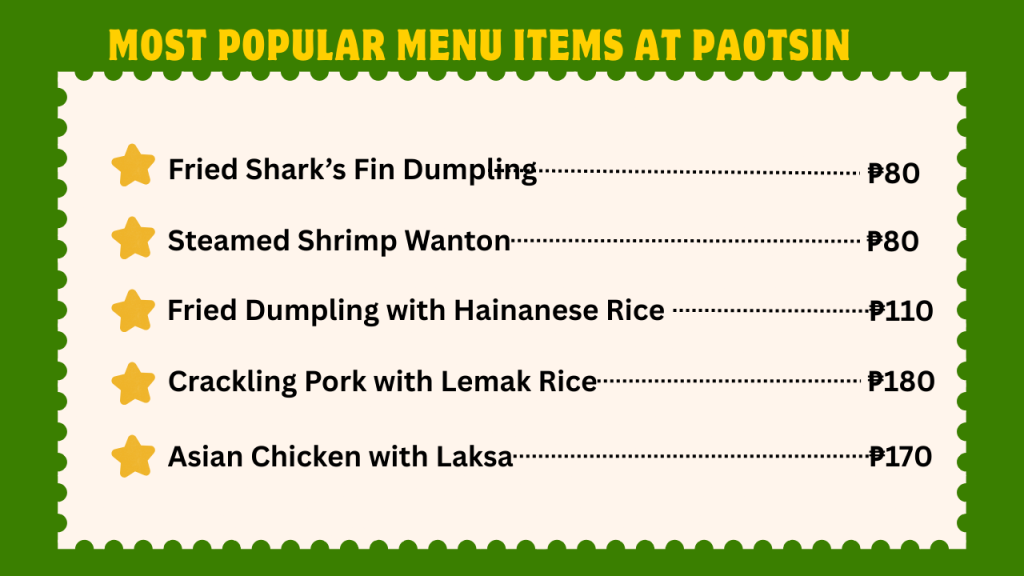Most Popular Menu Items At Paotsin