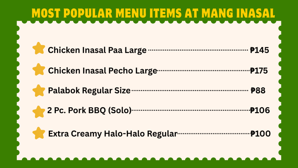 Mang Inasal Menu With Prices In The Philippines 2 Most Popular Menu Items At Mang Inasal