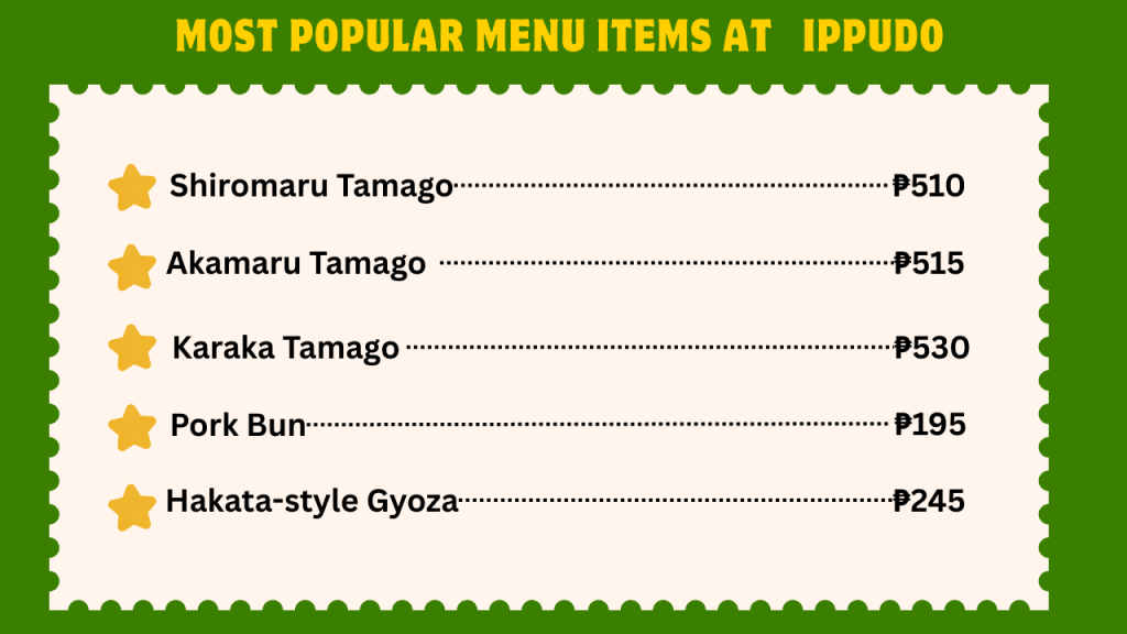 Ippudo Menu With Prices In The Philippines 2 Most Popular Menu Items At Ippudo